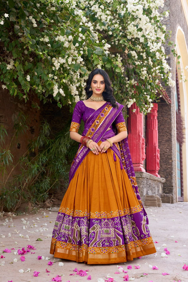 Tussar Silk Chaniya Choli | Fancy Digital with Real Mirror Work for Traditional Wear