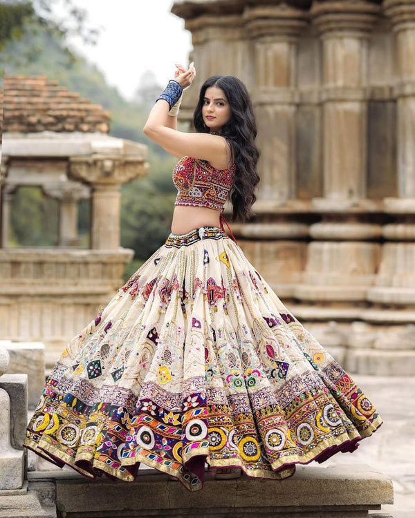 Muslin Cotton Chaniya Choli | Fancy Digital with Real Mirror Work for Traditional Wear