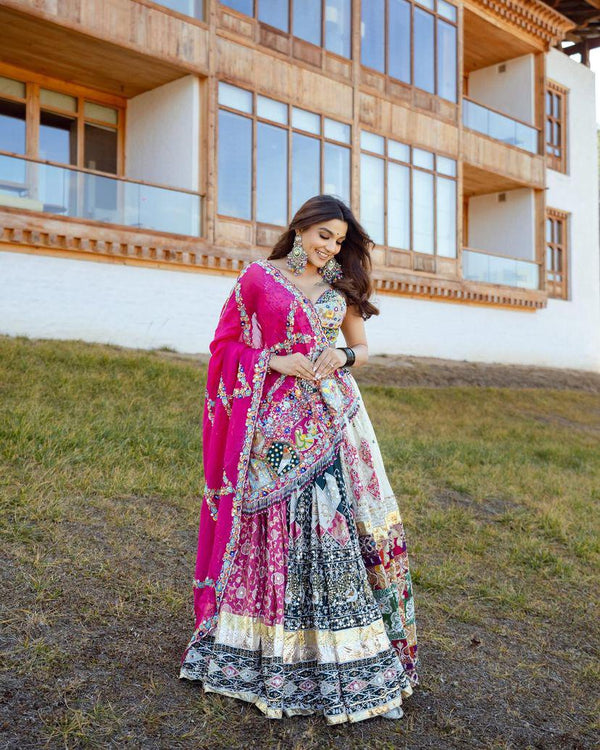 Muslin Cotton Chaniya Choli | Fancy Digital with Real Mirror Work for Traditional Wear