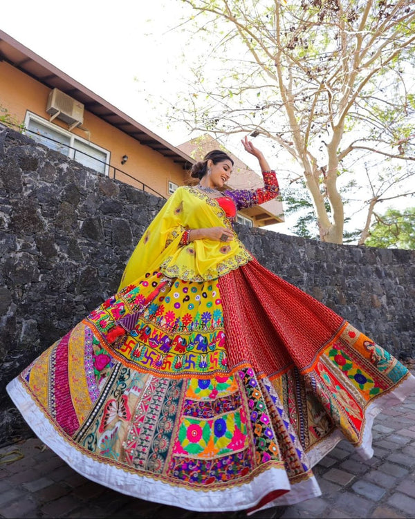 Soft Butter Silk Chaniya Choli | Fancy Digital with Real Mirror Work for Traditional Wear