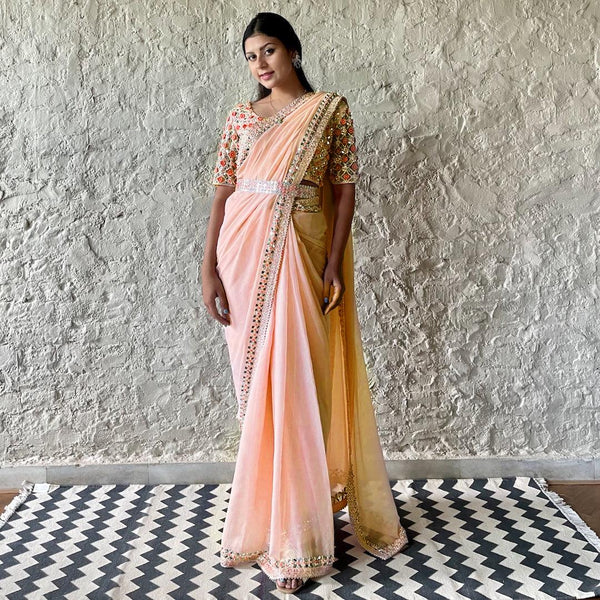 Exclusive Beautiful  Embroidery Work Saree