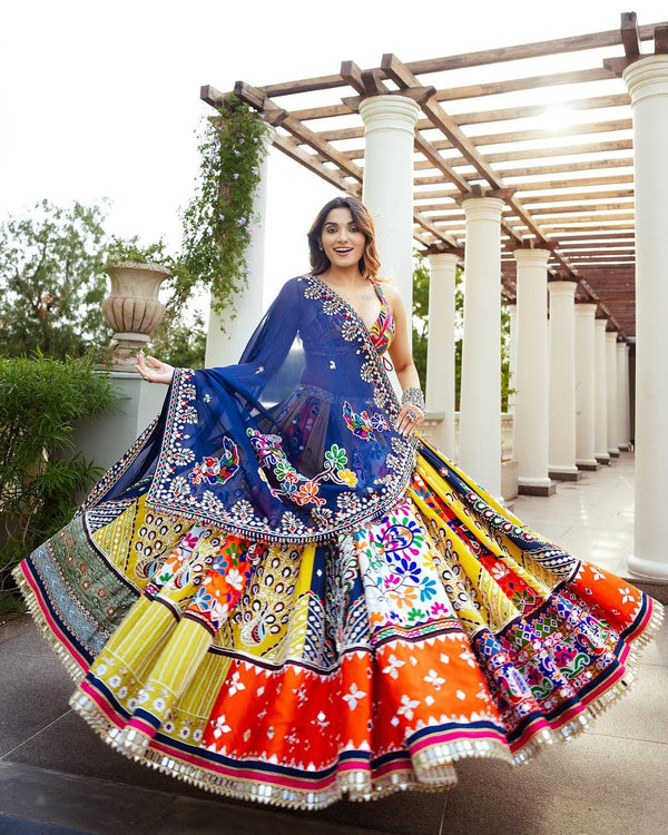 Soft Butter Silk Chaniya Choli | Fancy Digital with Real Mirror Work for Traditional Wear
