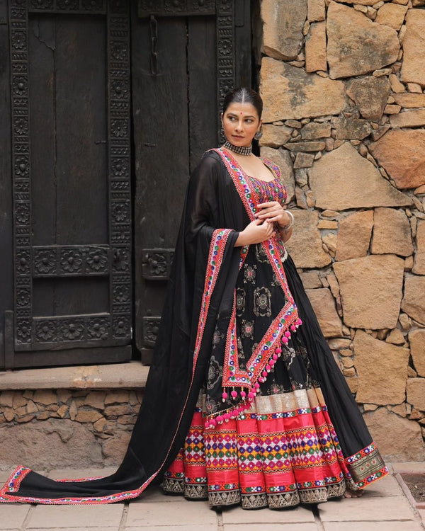 Muslin Cotton Chaniya Choli | Fancy Digital with Real Mirror Work for Traditional Wear