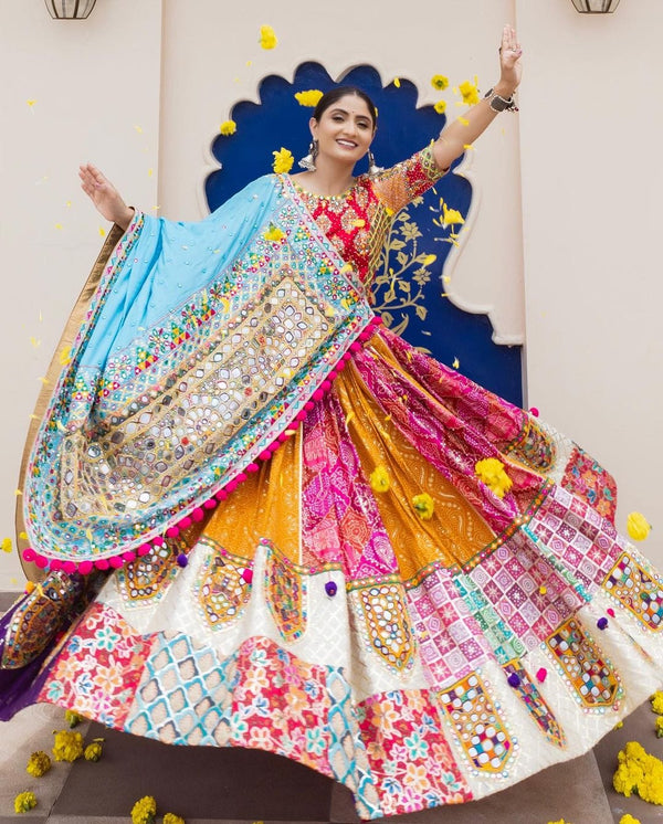 Soft Butter Silk Chaniya Choli | Fancy Digital with Real Mirror Work for Traditional Wear