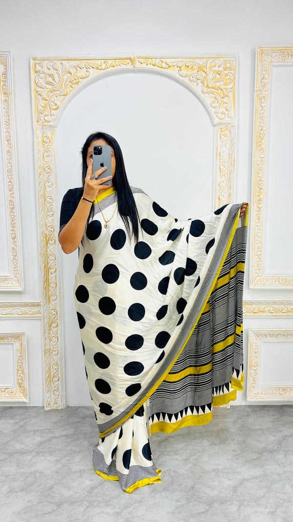 Ajrakh Primum Modal Silk Saree With Blouse