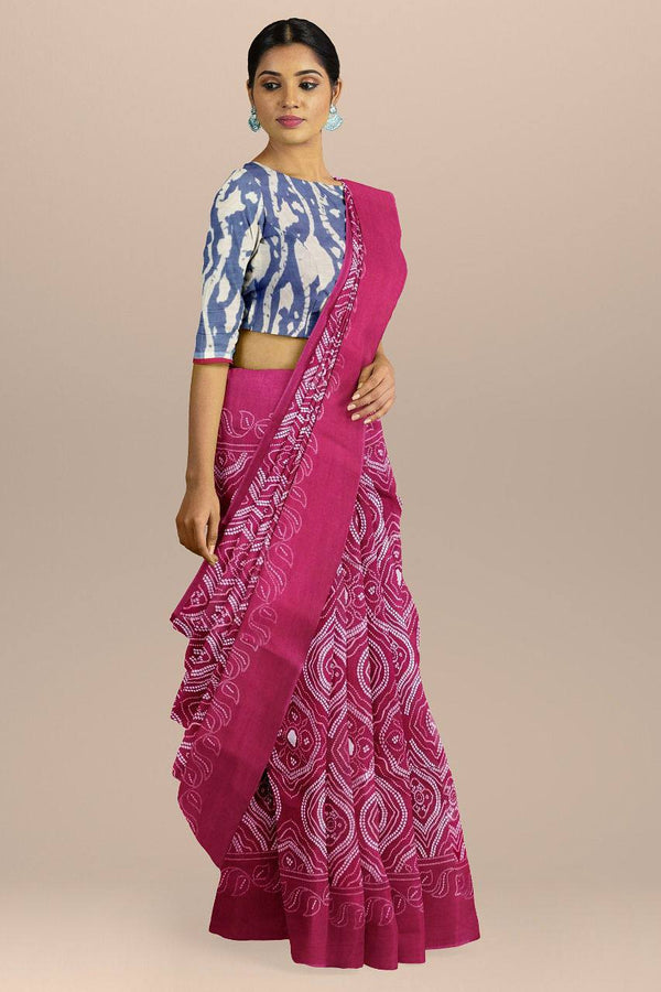 Pink Designer Soft Cotton Saree